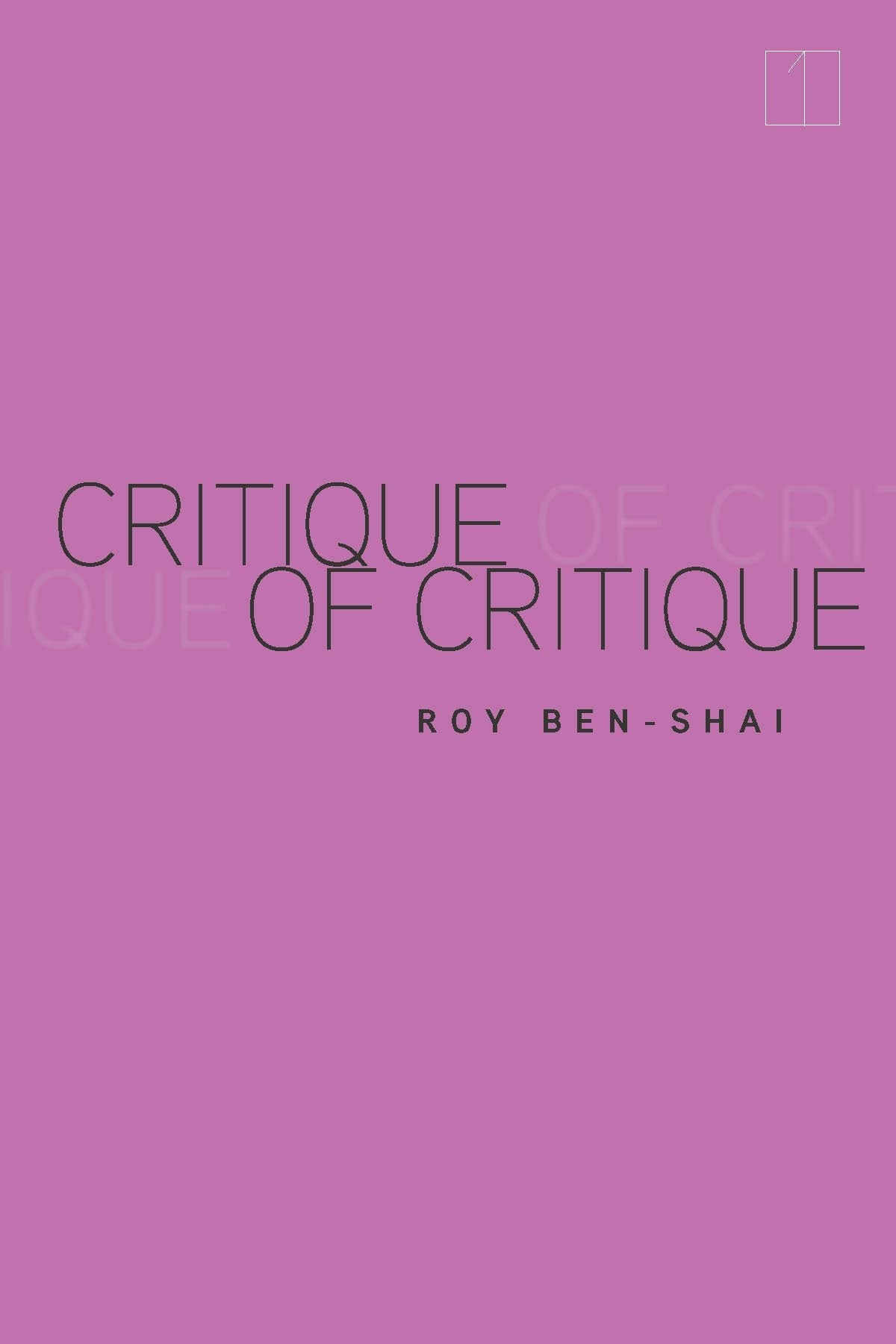 Book cover image for Critique of Critique ISBN: 9781503632684
